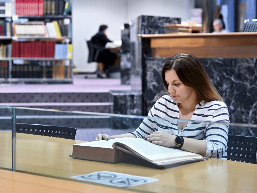 The reading room of the Manuscripts and Old Books Collection of NSK, the National and University Library in Zagreb.