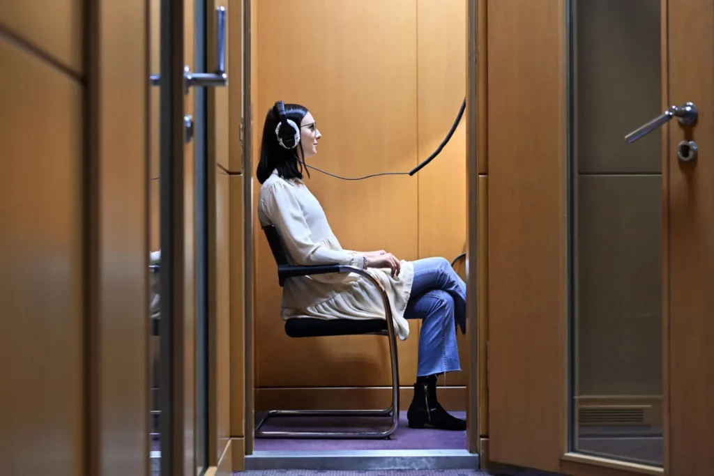 Listening booth of the NSK Music Collection.
