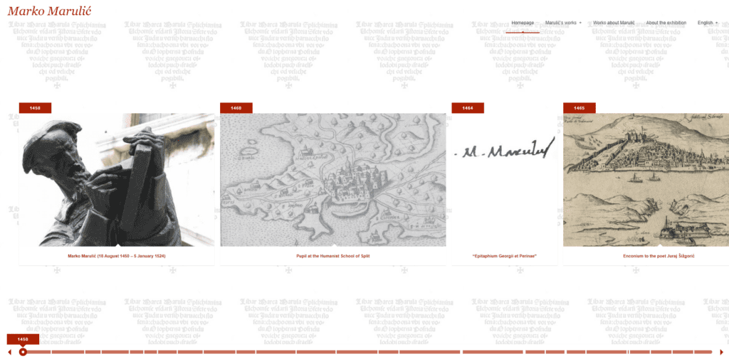 The exhibition thematising Marko Marulić (1450-1524), “the father of Croatian literature”, available on the NSK Online Exhibitions website.