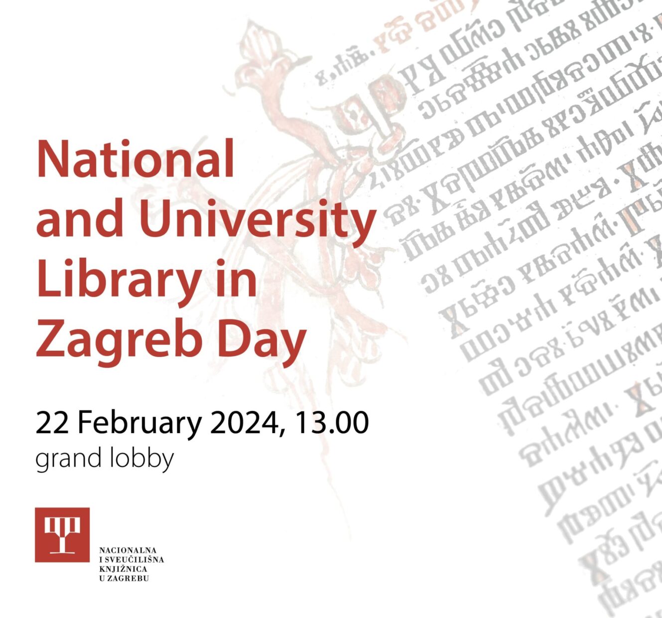 The visual identity of the 2024 National and University Library in Zagreb Day.