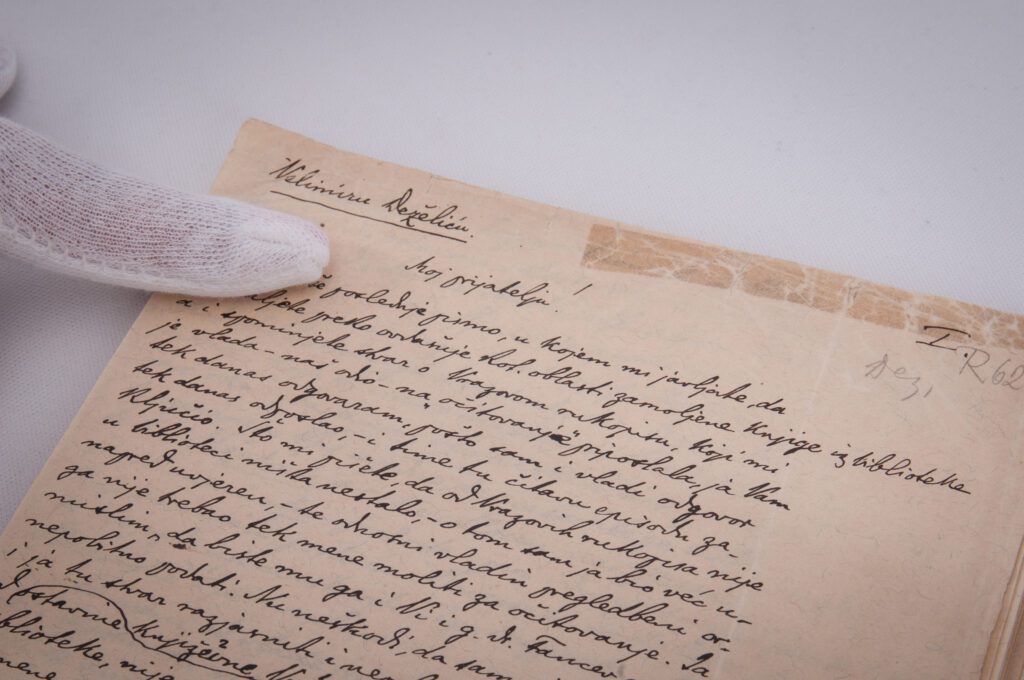 Pismo Ivana Kostrenčića od 30. travnja 1915. godine Velimiru Deželiću.