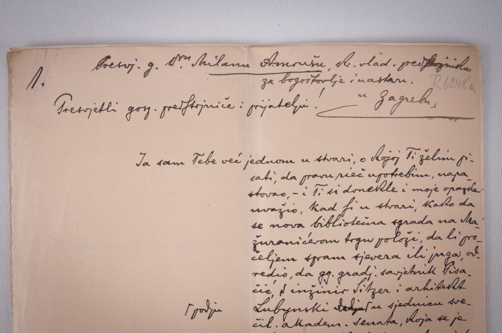 Ivan Kostrenčić 6. prosinca 1910. piše Milanu Amrušu