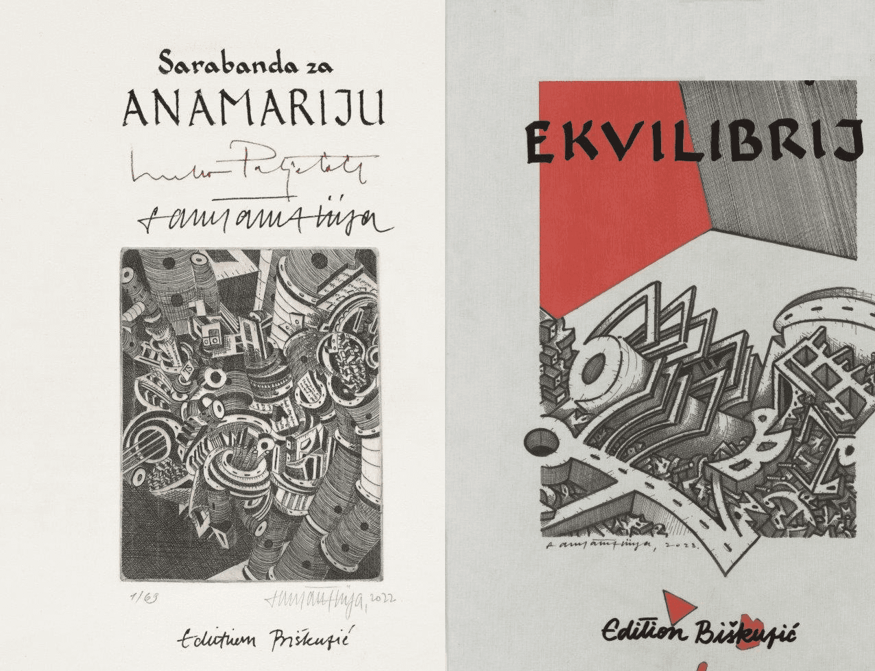 Predstavljanje grafičkih mapa „Ekvilibrij“ i „Sarabanda za Anamariju“ Naslovnice grafičkih mapa