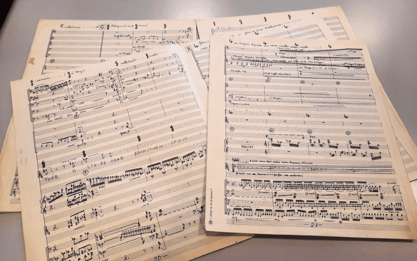 Partitura skladbe Wiegenlied (für einen jungen Komponisten), 1973., prinovljene u fond Zbirke muzikalija i materijala NSK.