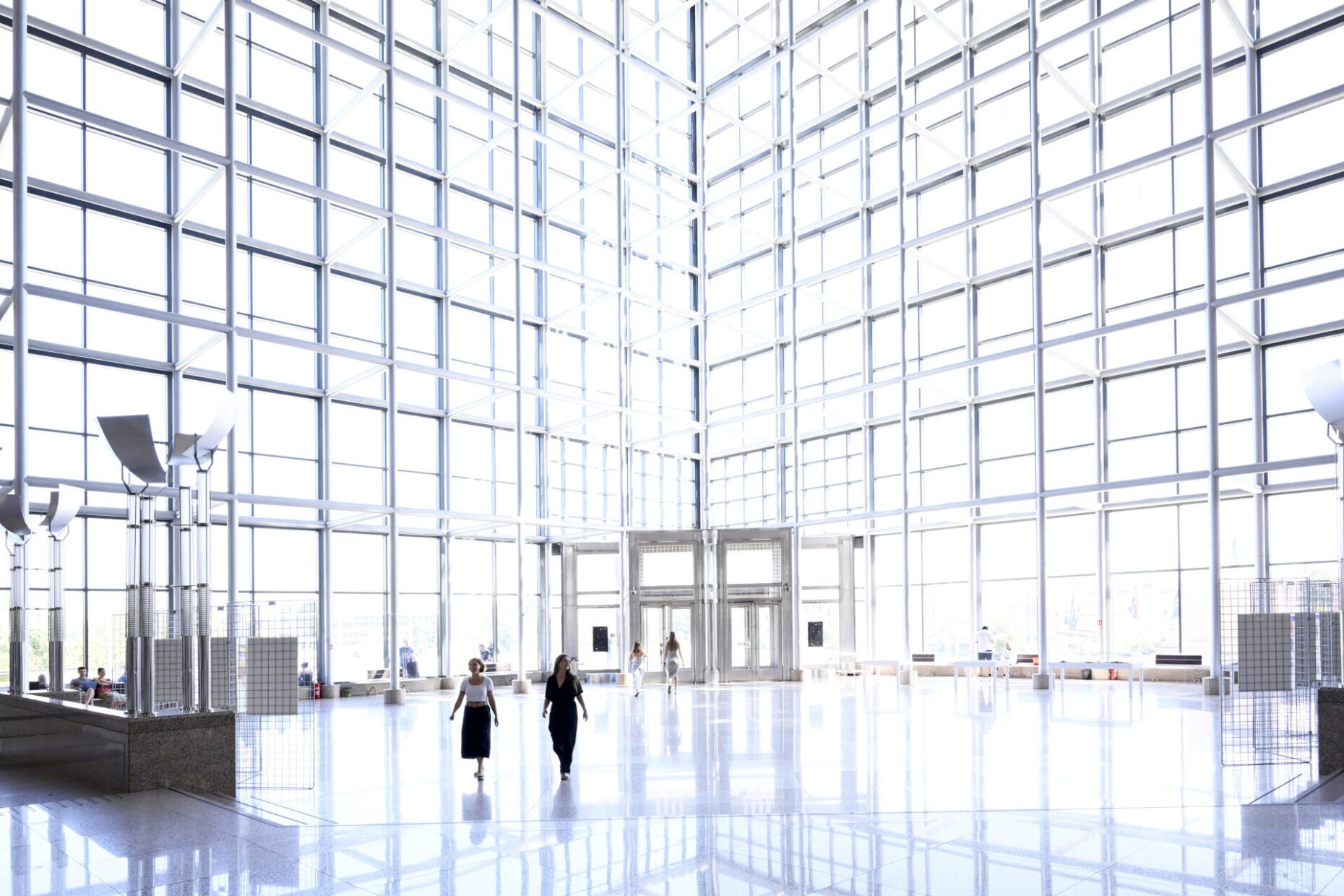 The grand lobby of NSK, the National and University Library in Zagreb.