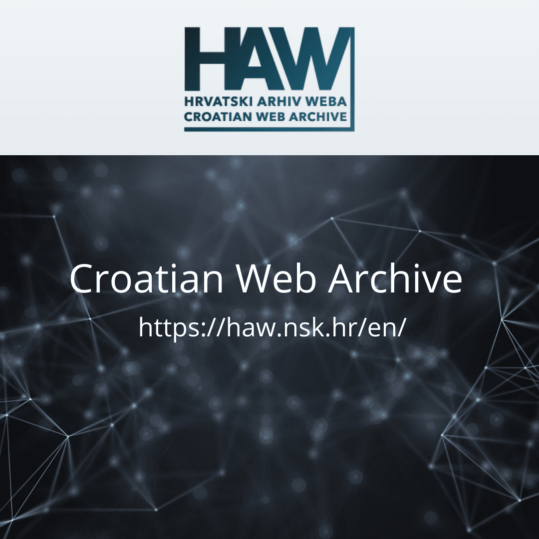 Segment of the homepage of the Croatian Web Archive.