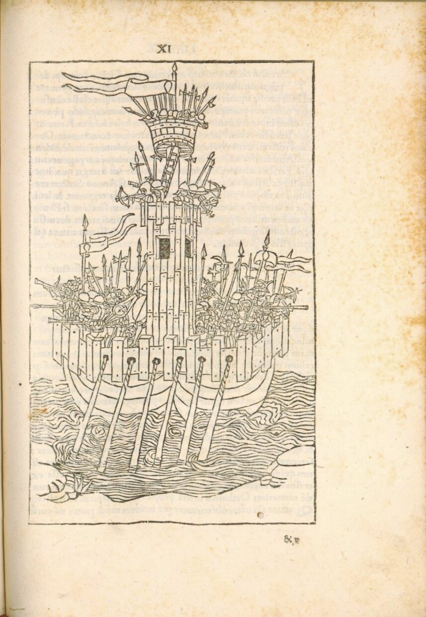 Drvorez u inkunabuli Roberto Valturio, De re militari. Opera dell’arte militare, Verona, Boninus de Boninis, 1483., Zbirka rukopisa i starih knjiga NSK.