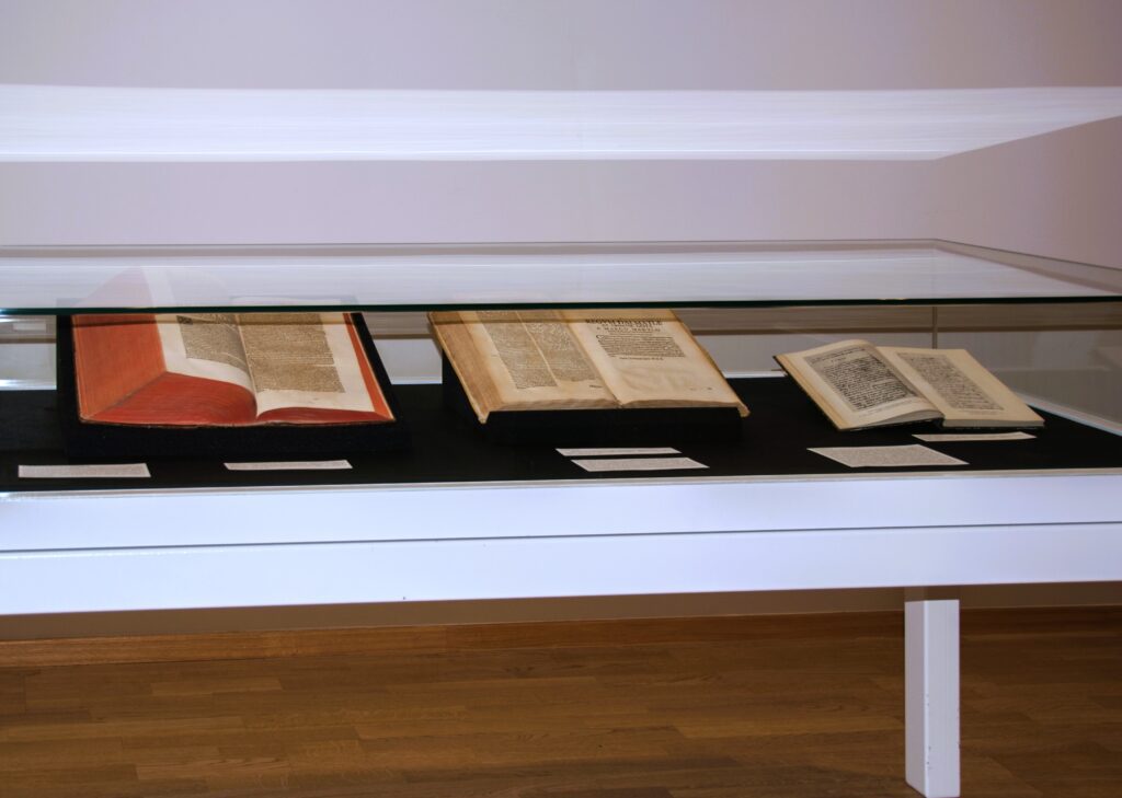 Works by Marko Marulić exhibited as part of the 2024 conference on Marulić hosted by NSK.