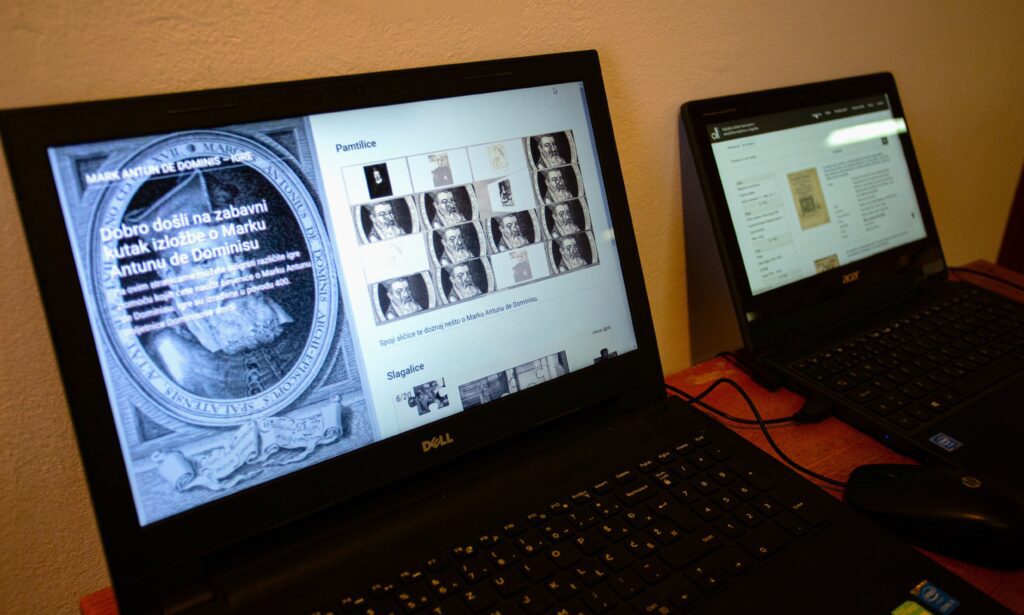 Interactive part of the display of the “Marco Antonio de Dominis: A Visionary’s Perspective” exhibition at the Milesi Palace in Split.