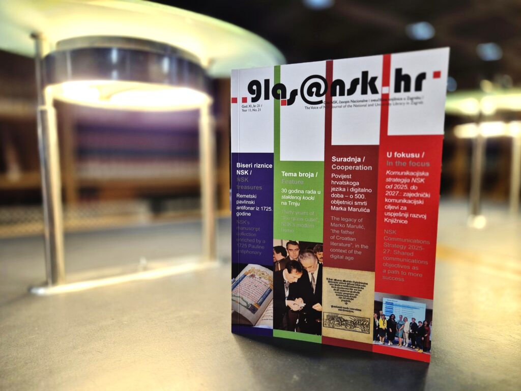 A copy of the 21st issue of the “The Voice of NSK” on a desk in one of NSK’s reading rooms.