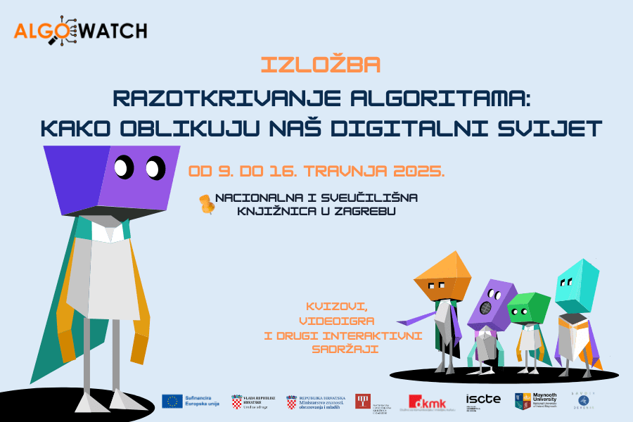 Izložba „Razotkrivanje algoritama: kako oblikuju naš digitalni svijet” Vizual za izložbu Razotkrivanje algoritama: kako oblikuju naš digitalni svijet