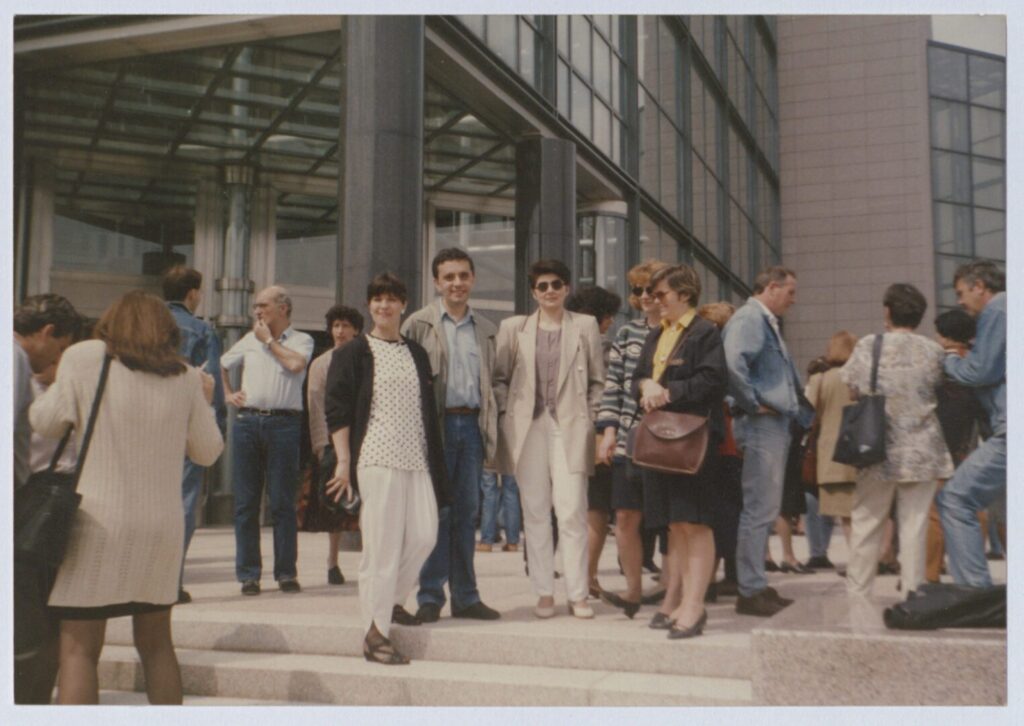 Photo from the opening in 1995 of NSK’s current building.