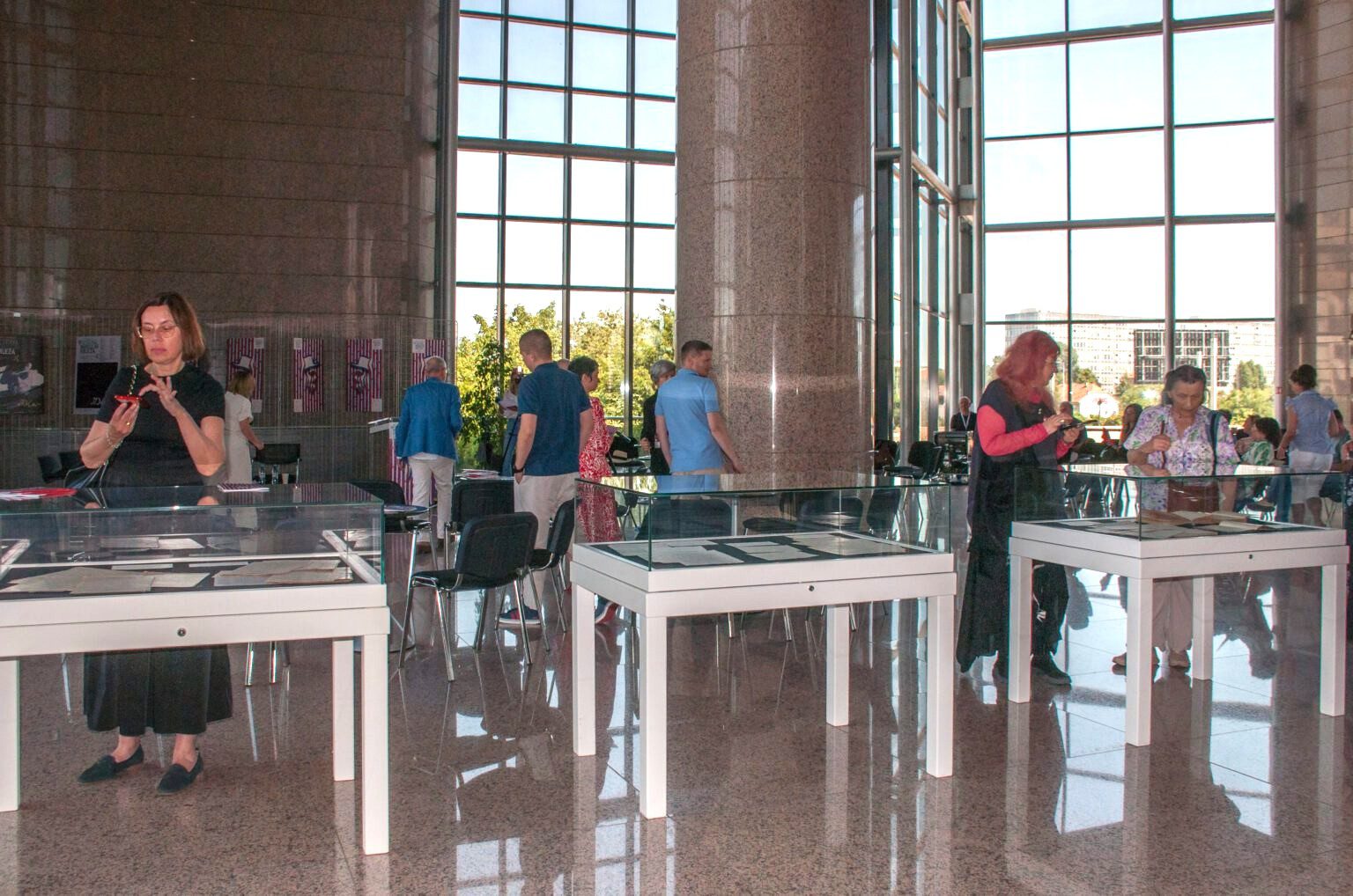 Visitors at the exhibition held as part of the 2025 Miroslav Krleža Festival.