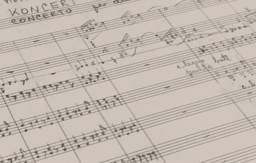 Segment of Miroslav Miletić’s sheet music preserved by the NSK Music Collection.