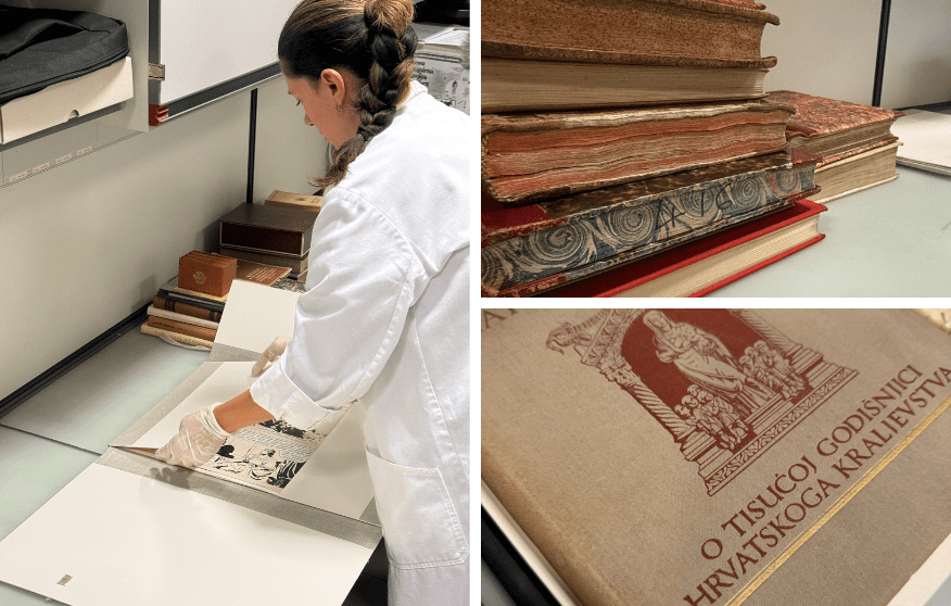 Scenes of the preparation of items in NSK’s collections for the “IN THE BEGINNING WAS THE KINGDOM” exhibition.