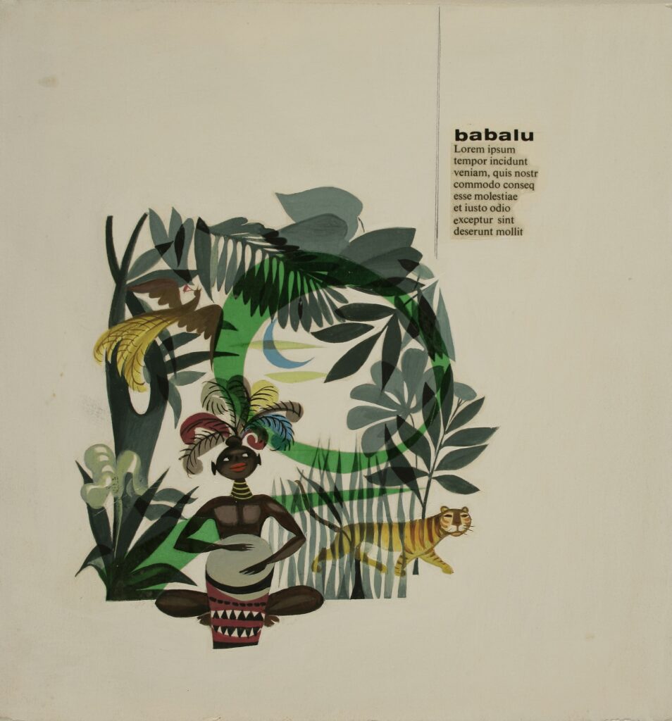 Ferdo Bis, nacrt omota ploče Babalu.