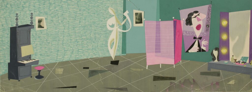 Ferdo Bis, pozadina za crtani film Premijera, 1957.