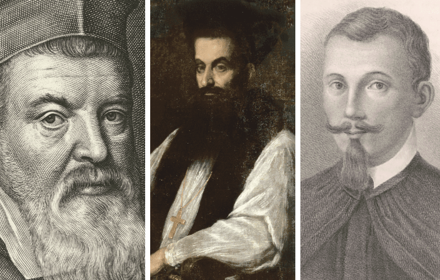 Triptych showing the greats of Croatian heritage Marco Antonio de Dominis, Faust Vrančić and Marin Getaldić.