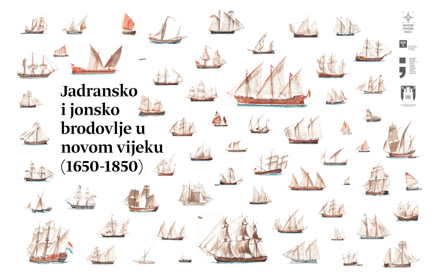 Vizualni identitet izložbe „Jadransko i jonsko brodovlje u novom vijeku (1650. – 1850.)“.