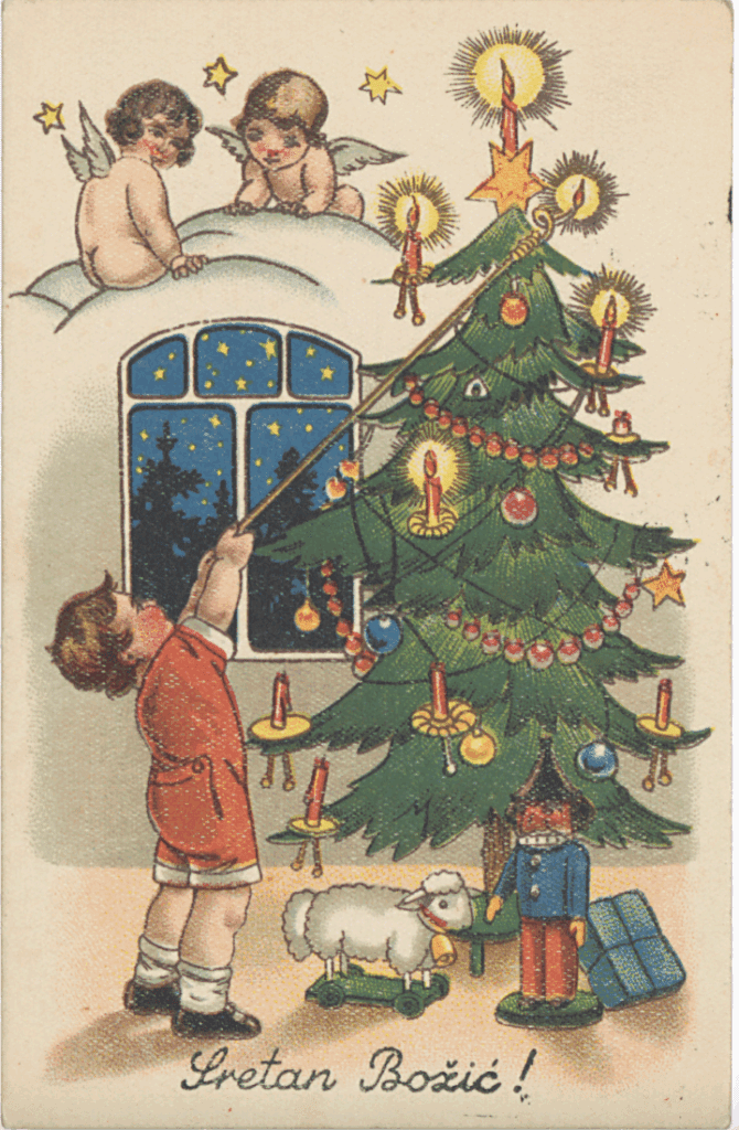 Božićna čestitka iz fonda NSK. Putovala je između 1941. i 1945. godine.