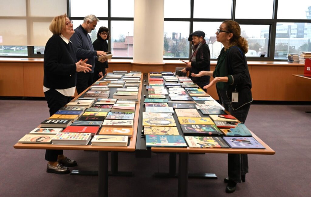 The members of the five-member judging panel of Croatia’s 2025 national book design competition (‘Hrvatska lijepa knjiga’).