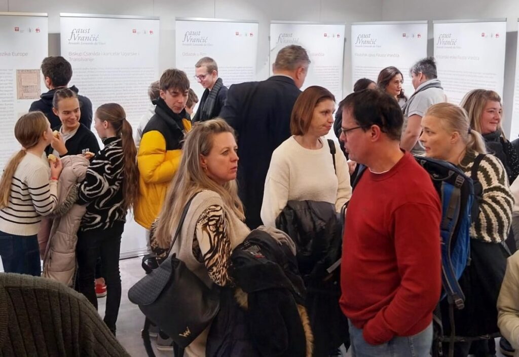 Visitors of the “Faust Vrančić – the Croatian Leonardo da Vinci” exhibition in Pécs, Hungary.