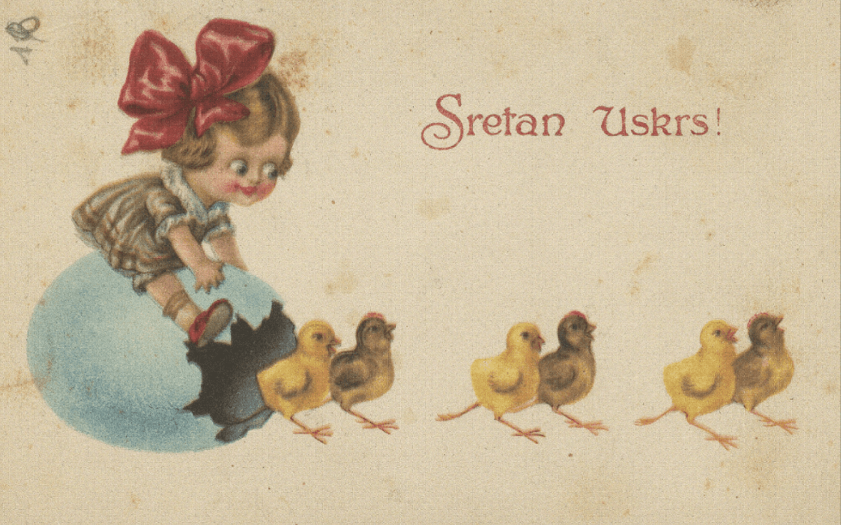 Old Easter card (c. 1921), NSK Print Collection