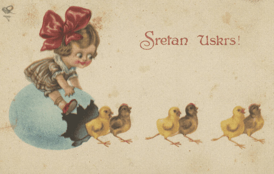 Old Easter card (postmarked 1923), NSK Print Collection