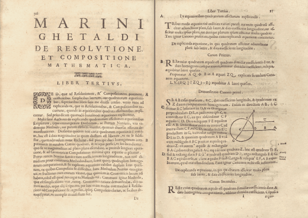 De resolutione et compositione mathematica (1630), by Marin Getaldić. NSK Manuscripts and Rare Books Collection.