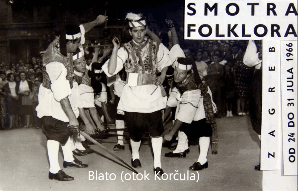 A segment from a video on the website of the Zagreb International Folklore Festival featuring photographs from the Festival’s first, 1966 edition.