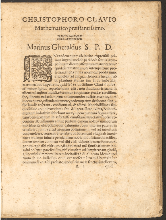 Marin Getaldić, 'Nonnullae Propositiones de parabola' (1603). NSK Manusripts and Rare Books Collection.