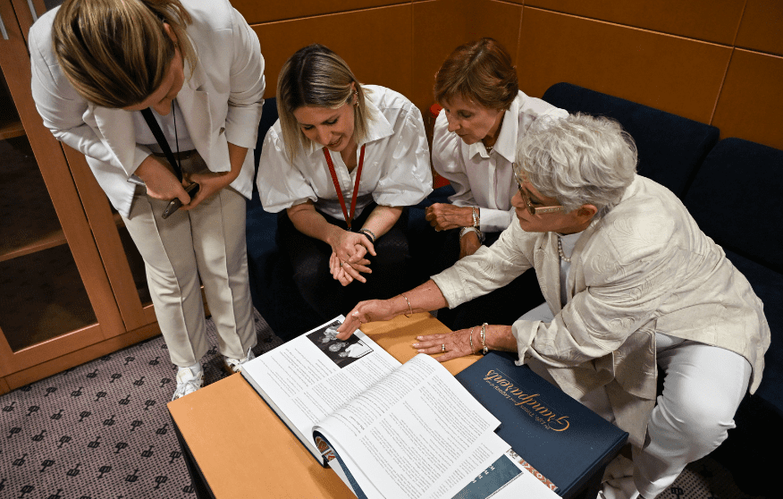 Mary Anne Sinovich and Elena Anne Bielich during their visit to the NSK.