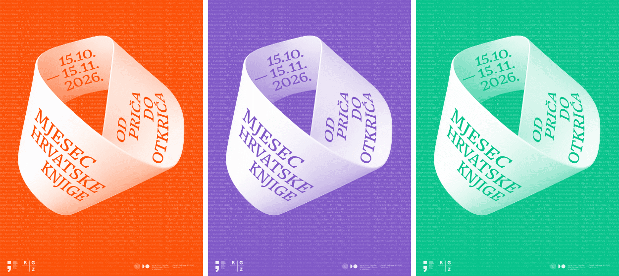 Three-colour visual identity of the 2026 Croatian Book Month,