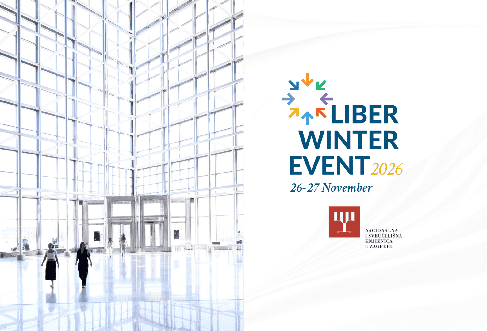 Vizualni identitet skupa LIBER Winter Event 2026., koji će se 26. i 27. studenoga 2026. održati u NSK.