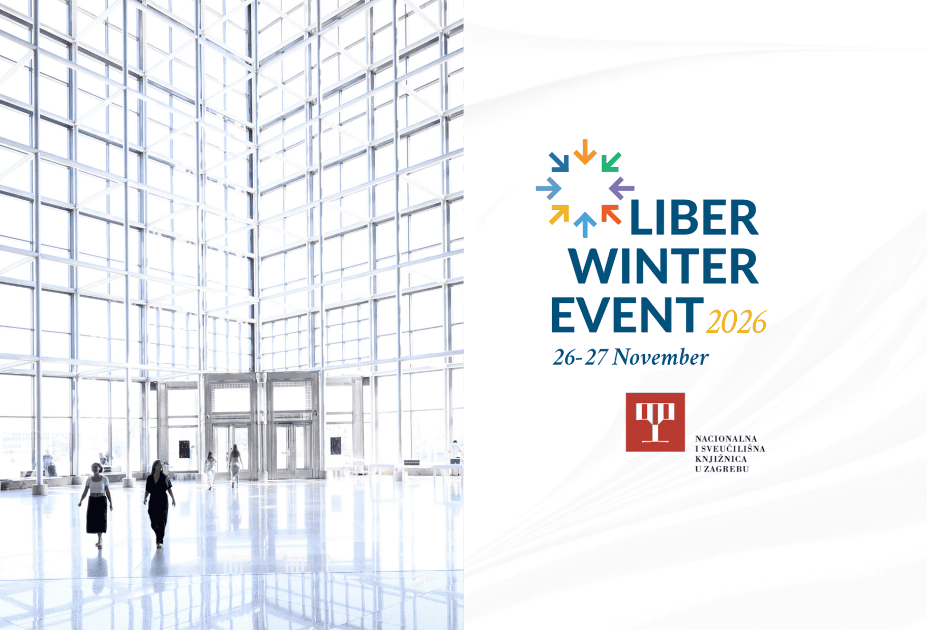 Vizualni identitet skupa LIBER Winter Event 2026., koji će se 26. i 27. studenoga 2026. održati u NSK.